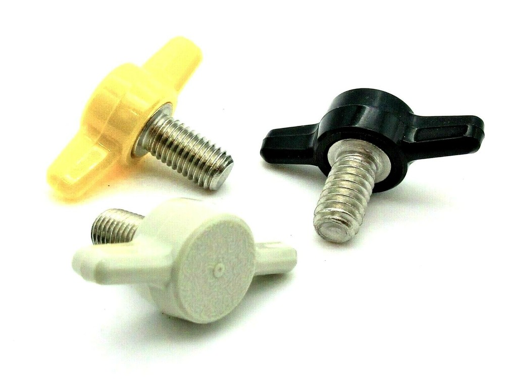 1/4-28" Fine Thread Thumb Screws Tee Knobs Various Colors & Sizes 4 per Pack