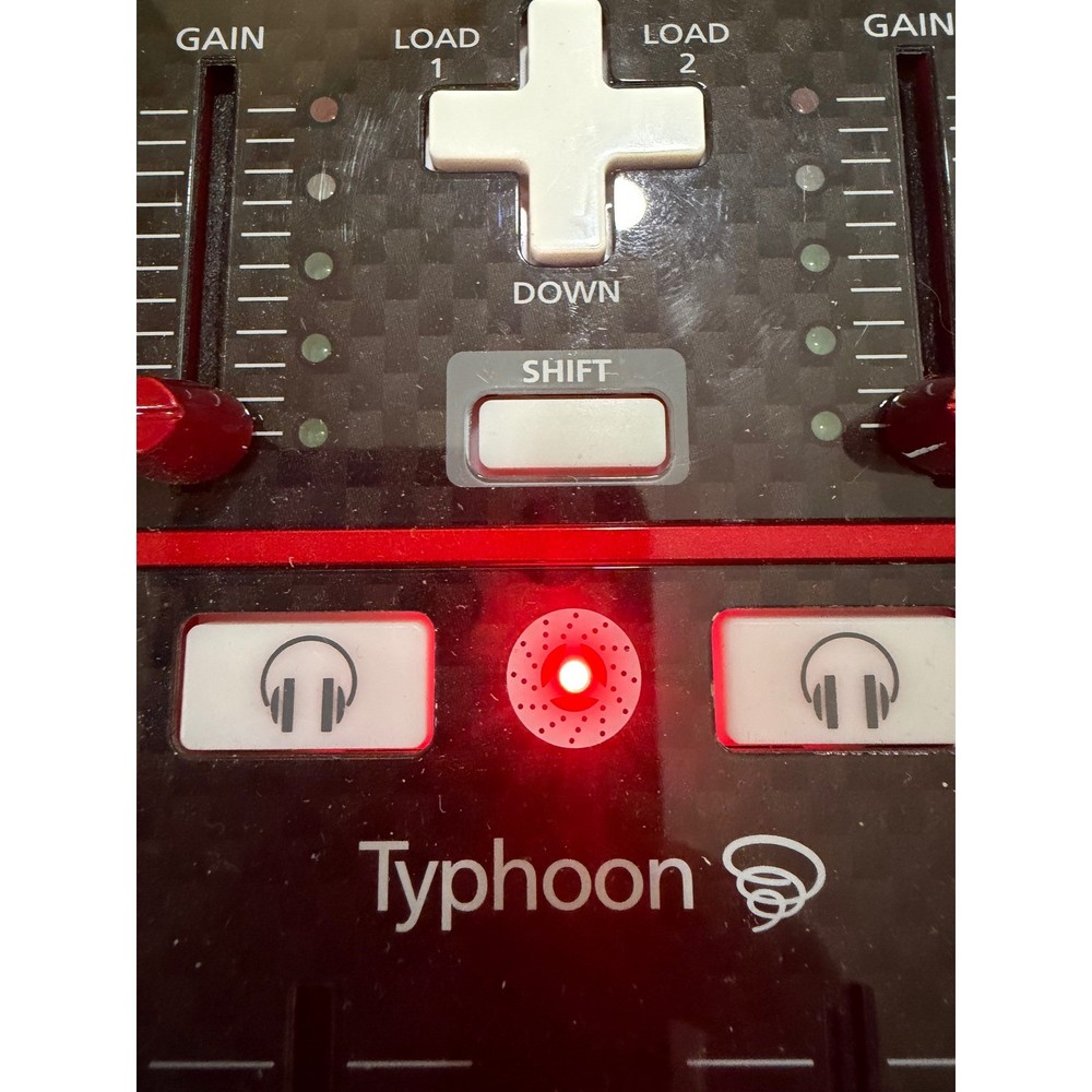 Vestax Typhoon DJ MIDI Controller Virtual DJ Black Red Silver VDJ-0001 Boxed EUC