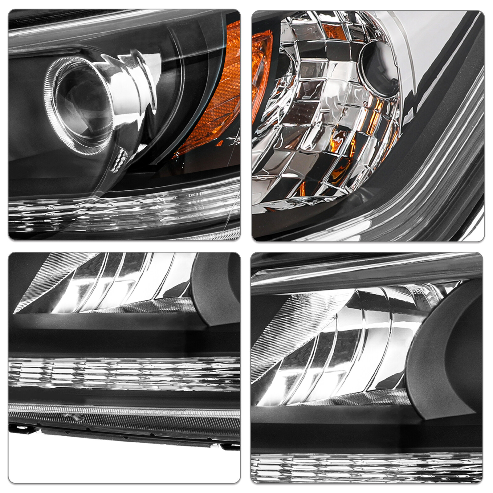 For 2013-2015 Honda Accord Sedan w/o DRL Projector Halogen Headlights Assembly