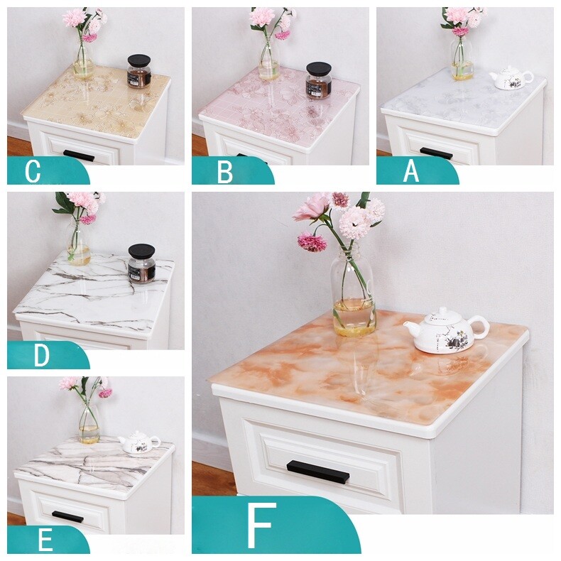 Tablecloth 1.5mm Thick Floral PVC Table Cabinet Protector Waterproof Mat Kitchen