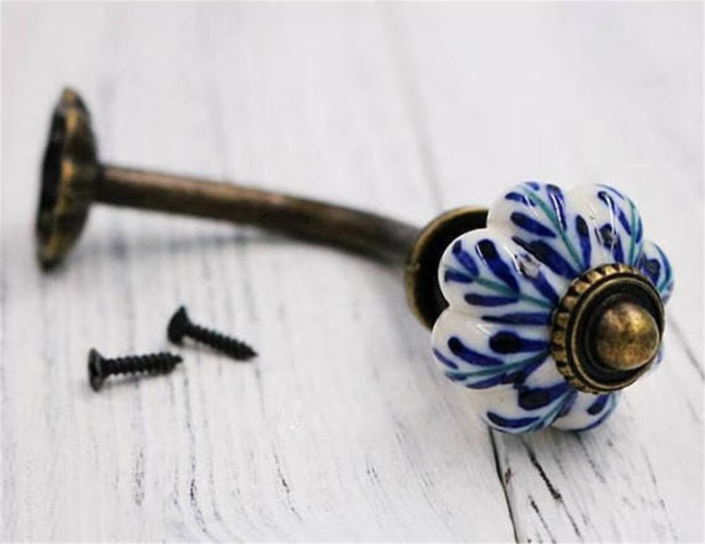 Curtain Tie Backs Hook Decorative Ceramic Pumpkin Wall Hook Coat Hook Hangers