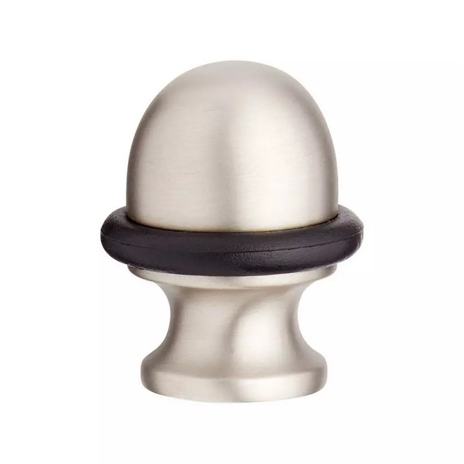 Signature Hardware Solid Brass Oval Design Doorstop - Brushed Nickel