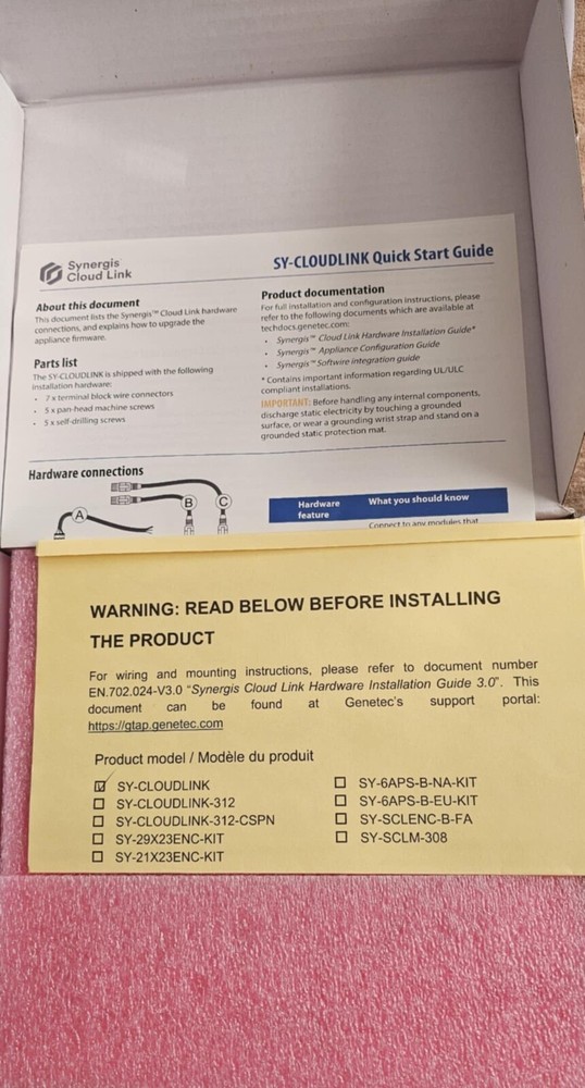 Tested & Working Genetec Synergis Cloud Link SY-Cloudlink Look