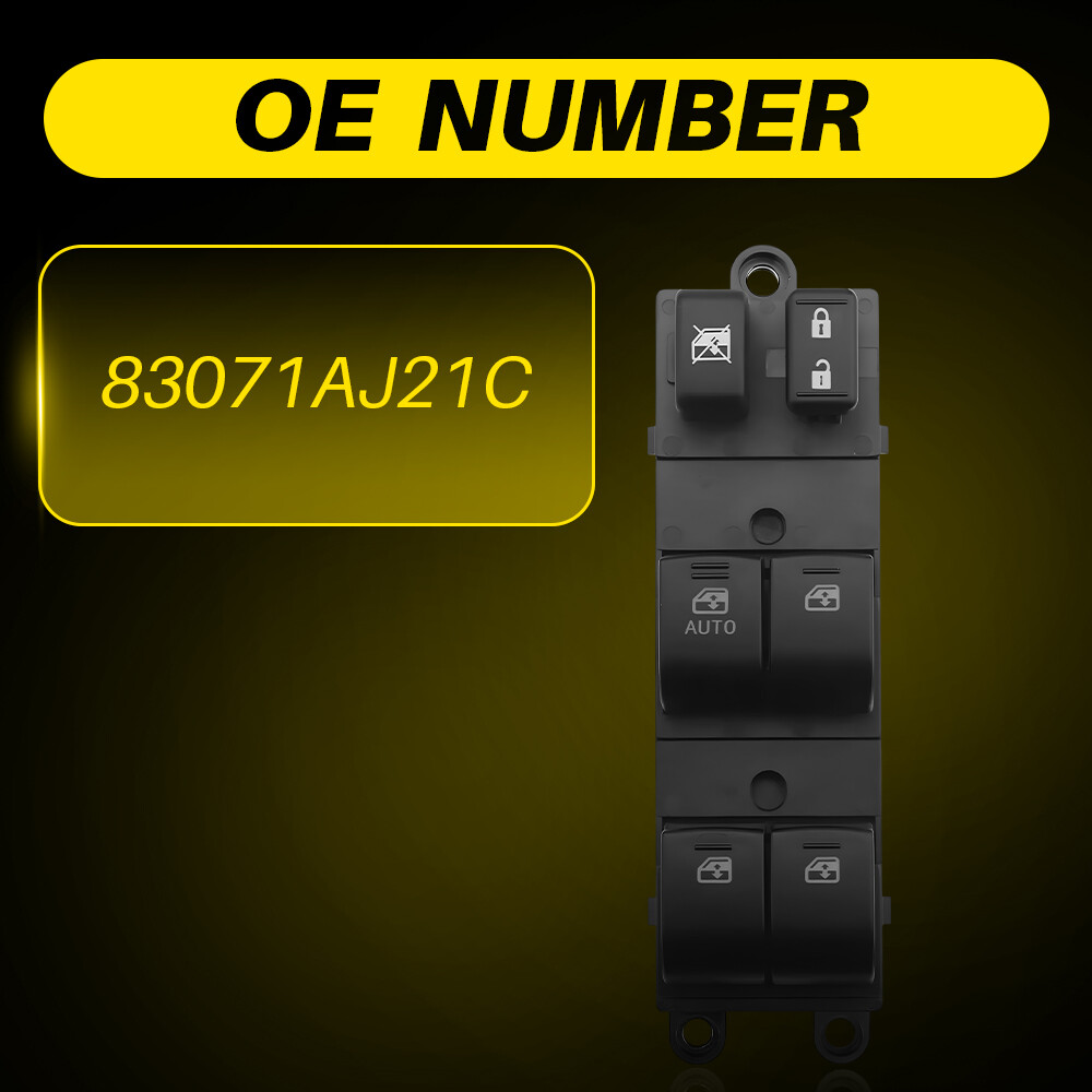 Black Master Power Window Control Switch Left Front for Subaru Outback 2013-2017