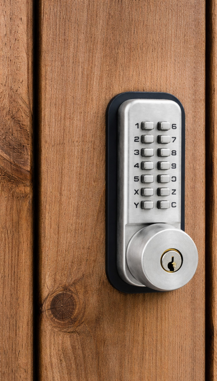 All Weather Mechanical Keyless Deadbolt Door Lock - Satin Nickel