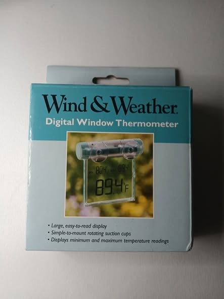 NEW Wind and Weather Digital Window Thermometer