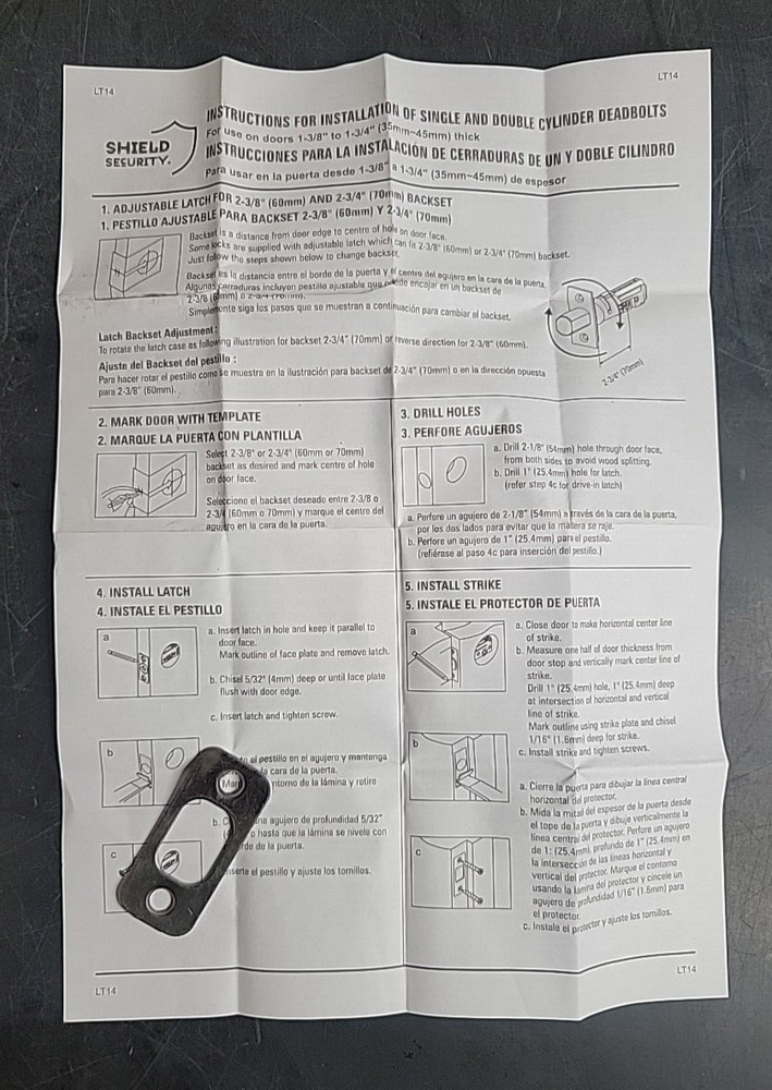 (2 Pack) Shield Security Single Cylinder Deadbolt Satin Chrome Grade 3