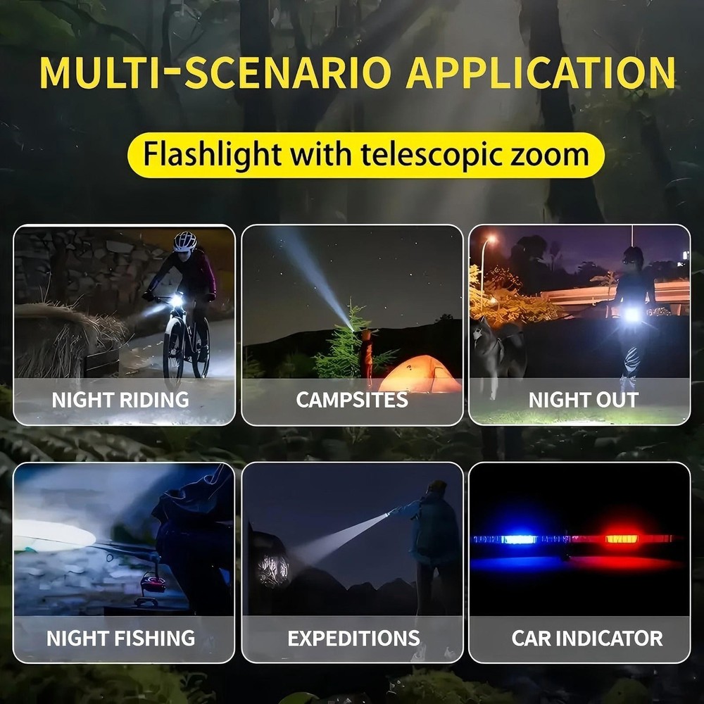 2PCS 9900000 Lumen Super Bright LED Tactical Flashlight Rechargeable Work Light