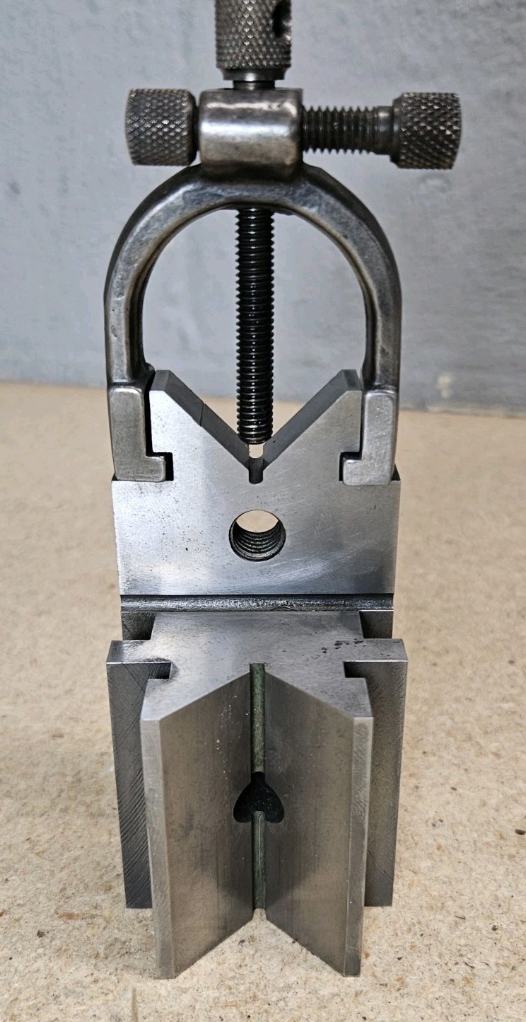 Starrett No. 567 Hardened V-Block with clamp - Made in the U.S.A.