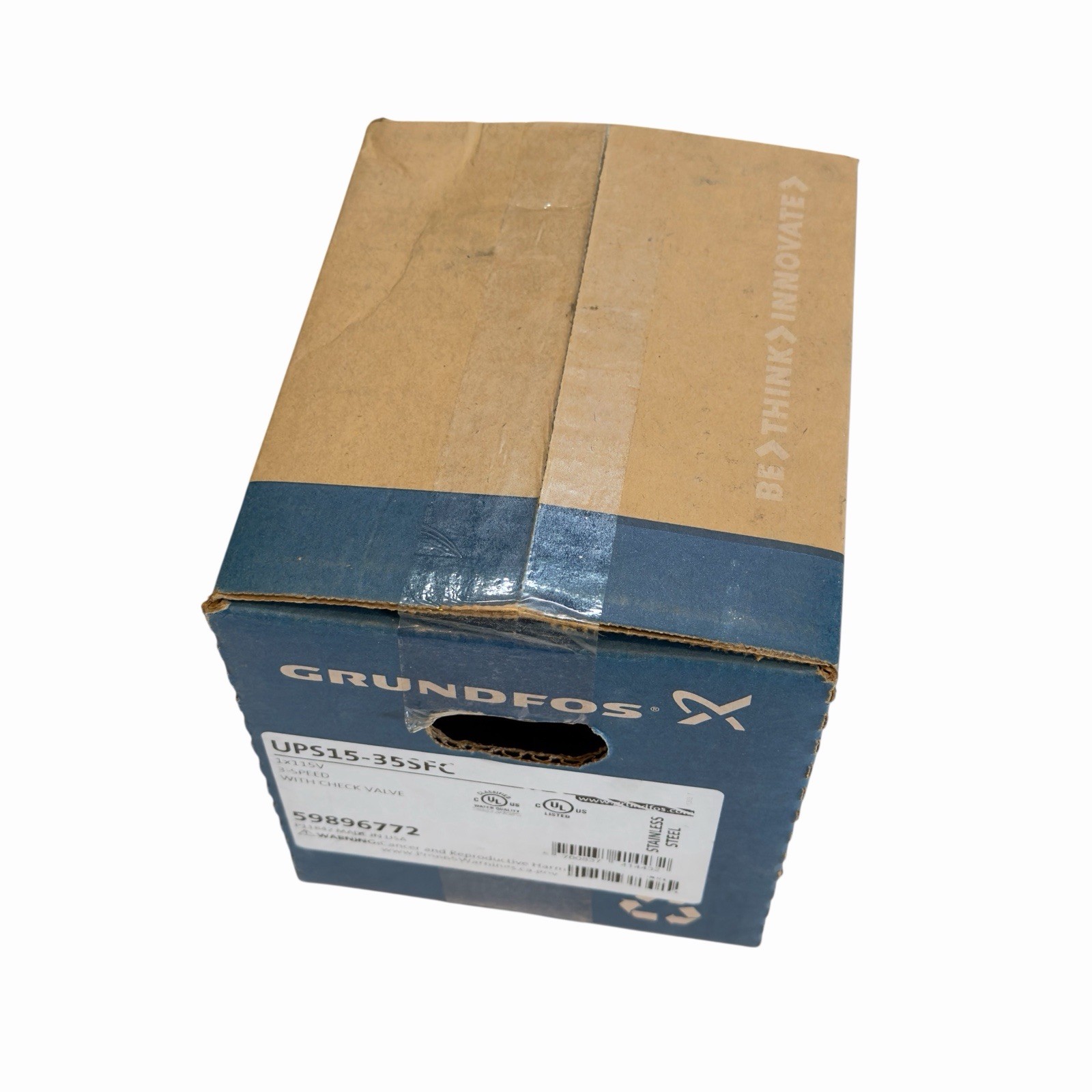 Grundfos Pump 59896772 UPS15-35SFC Stainless Steel 3 Speed 115V Circulator (NEW)