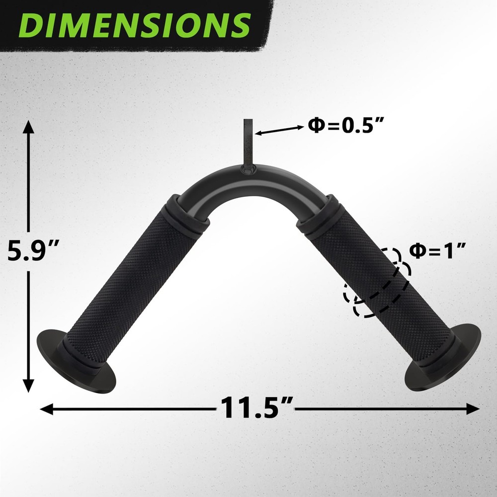 V Bar Cable Attachment Tricep Press Push Handle LAT Pull Down Attachments Bac...