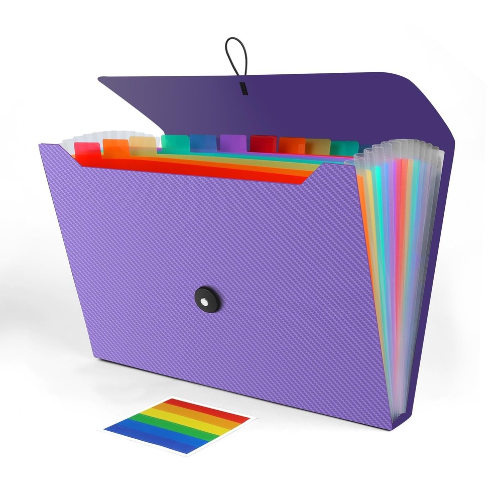 Accordion File Organizer, Expanding File Folder for Sorting Documents and Pap...