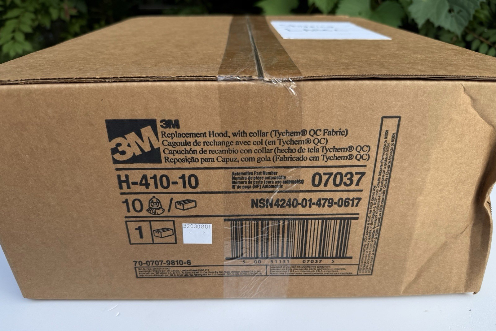 Box of 10 - 3M Hood H-410-10 / 07037(AAD) with Collar QC for PAPR , H-410 New