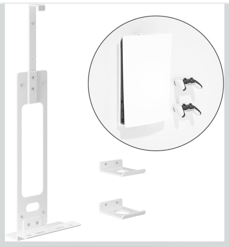 PS5 Wall Mount Stand w/ Controller Holders Vertical PlayStation 5 Bracket