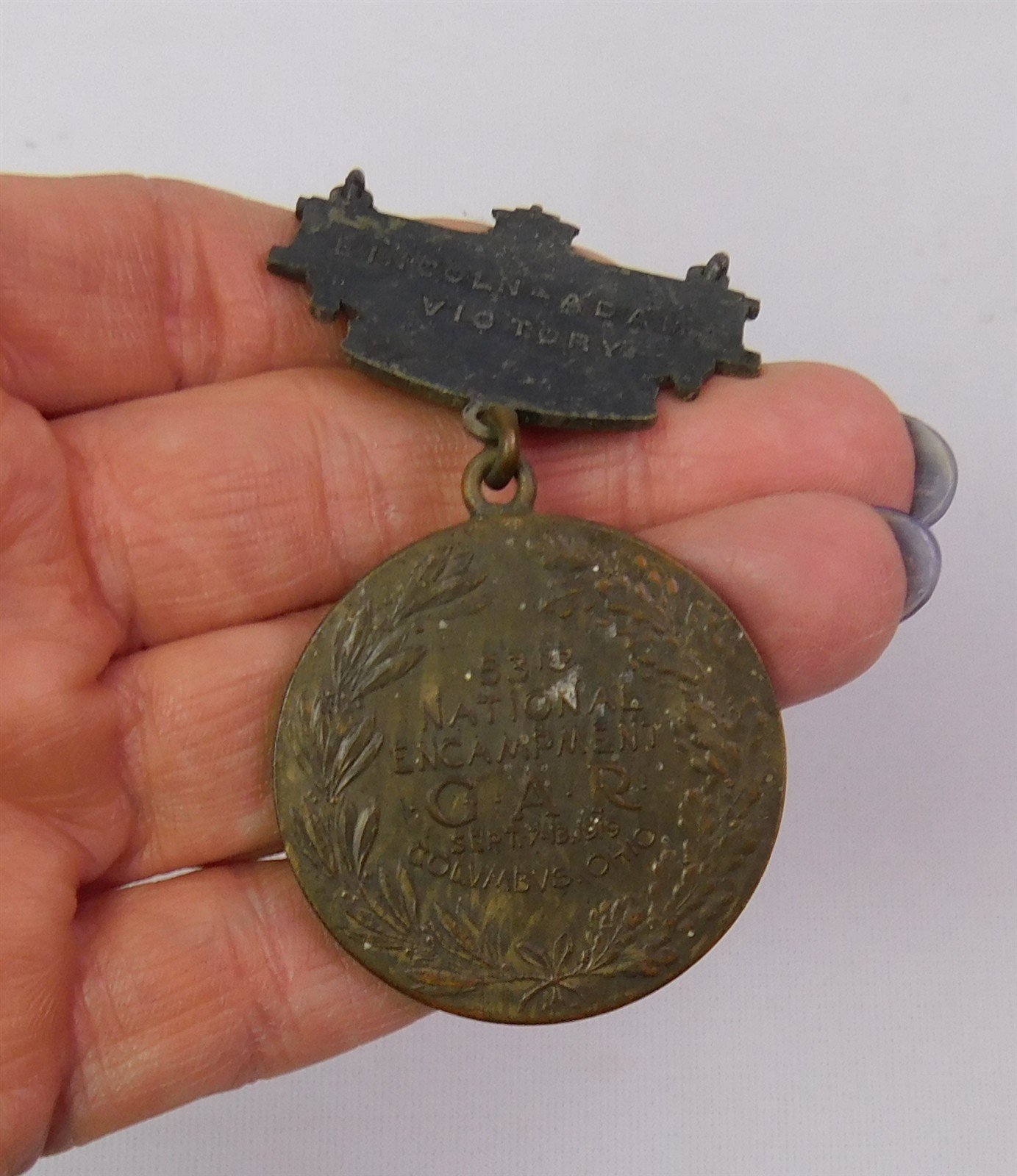 1919 GAR 53rd NATIONAL ENCAMPMENT Columbus OH REPRESENTATIVE Badge Medal Sherman