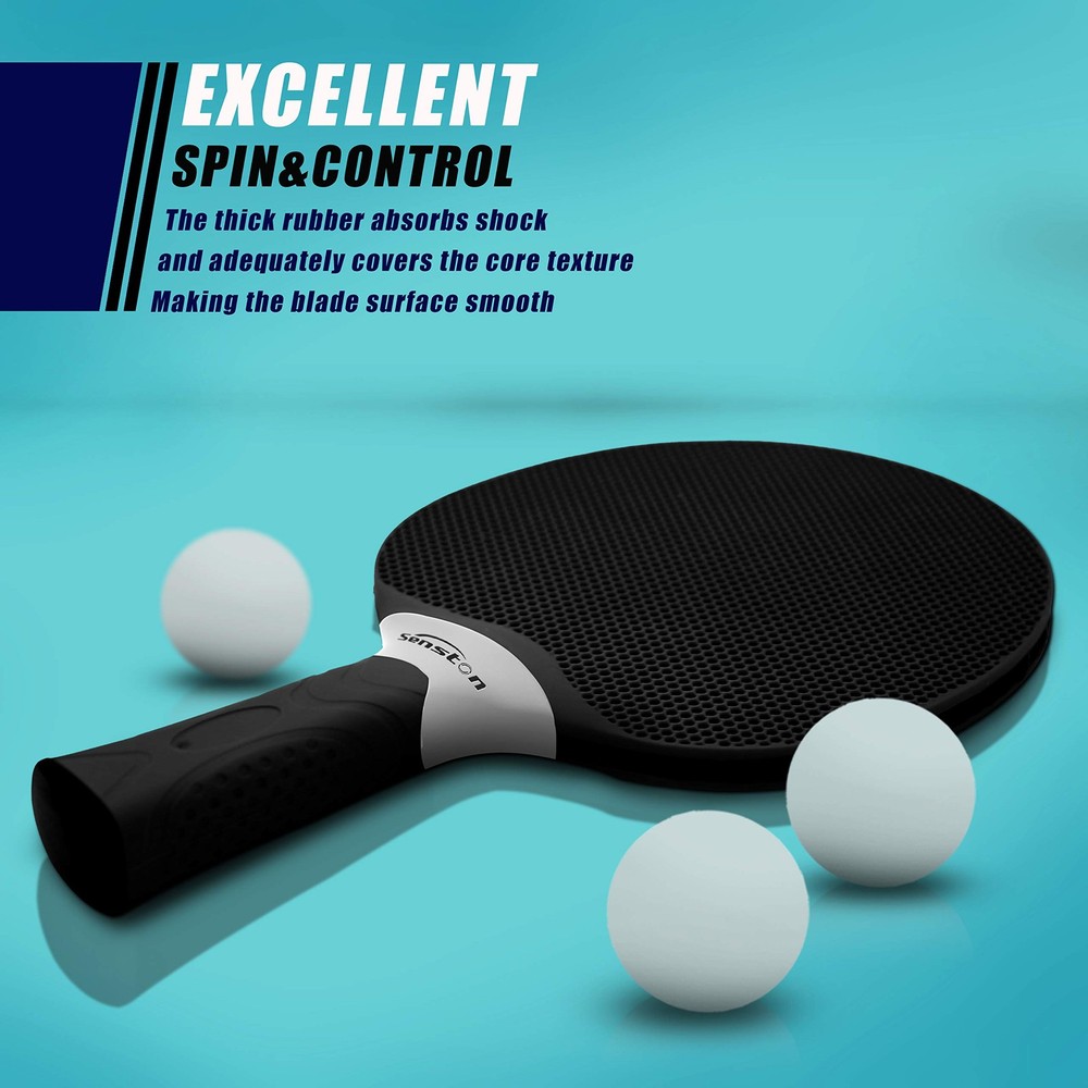 Table Tennis Rackets Set, Professional Table Tennis Racket with 3 Balls, Comp...