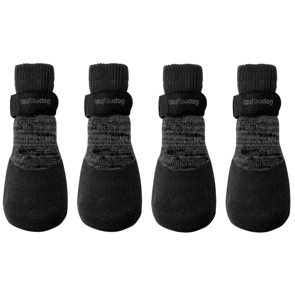 FouFou Dog 82549 2017 Rubber Dipped Socks Black large Functional Textured