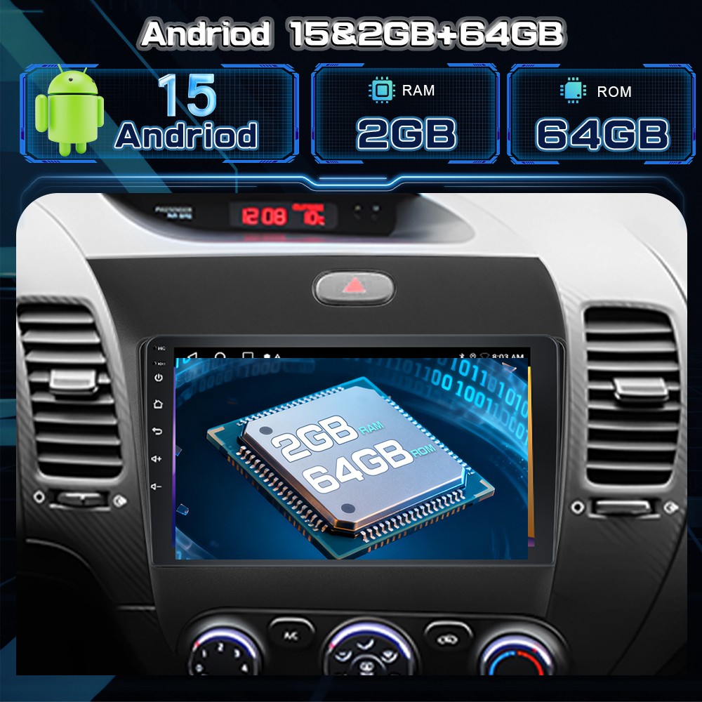 For 2014-2018 Kia Forte Apple CarPlay Android 16.0 Car Stereo Radio GPS Navi RDS