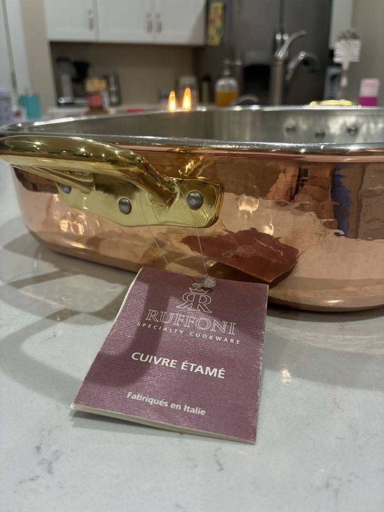 Ruffoni Tin Lined Copper Rectangular 36cm with Acorn Lid, Model 3209B36