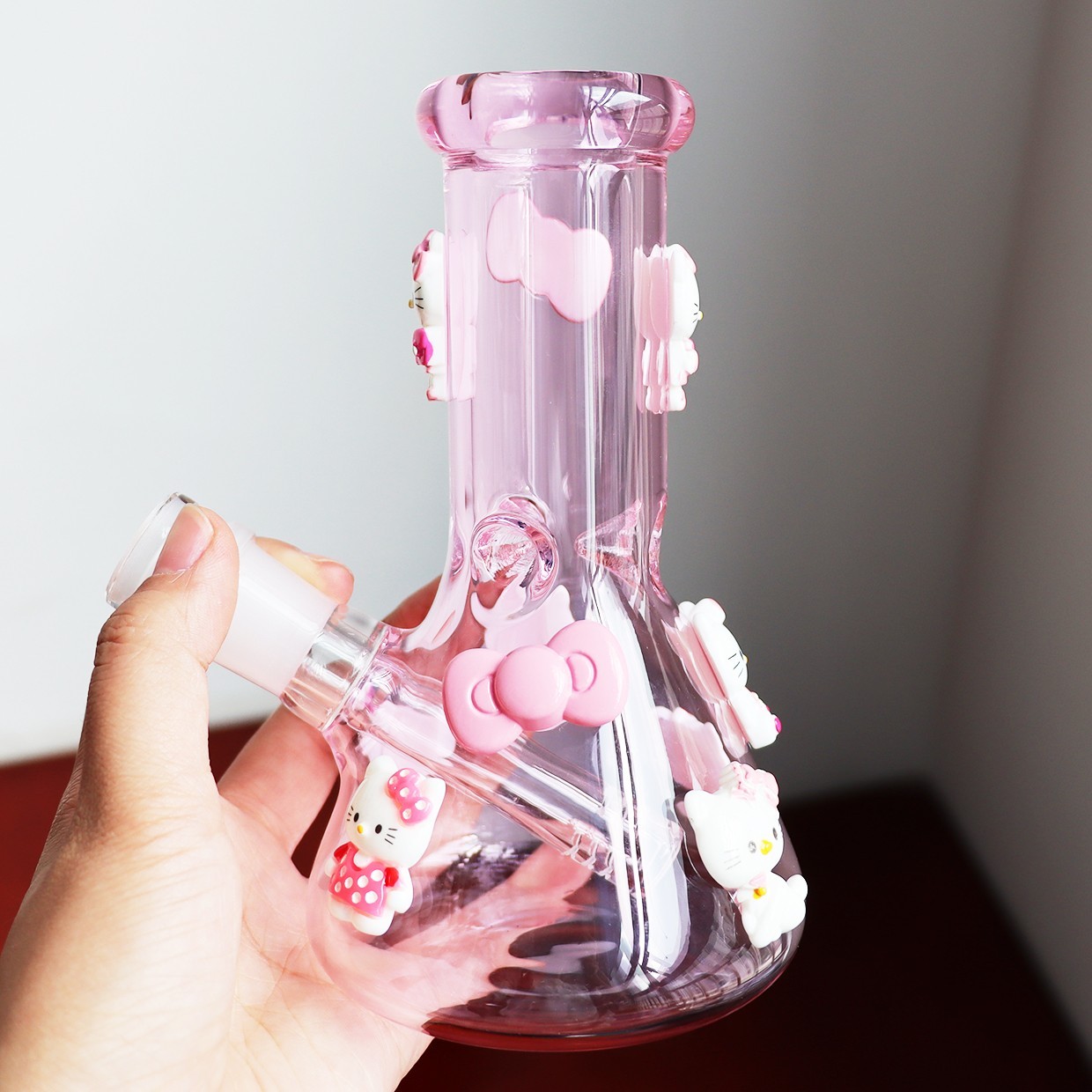 Mini Pink Hello Kitty 6.5''Hookah Glass Smoking Waterpipe BEAKER bong &14mm*USA*
