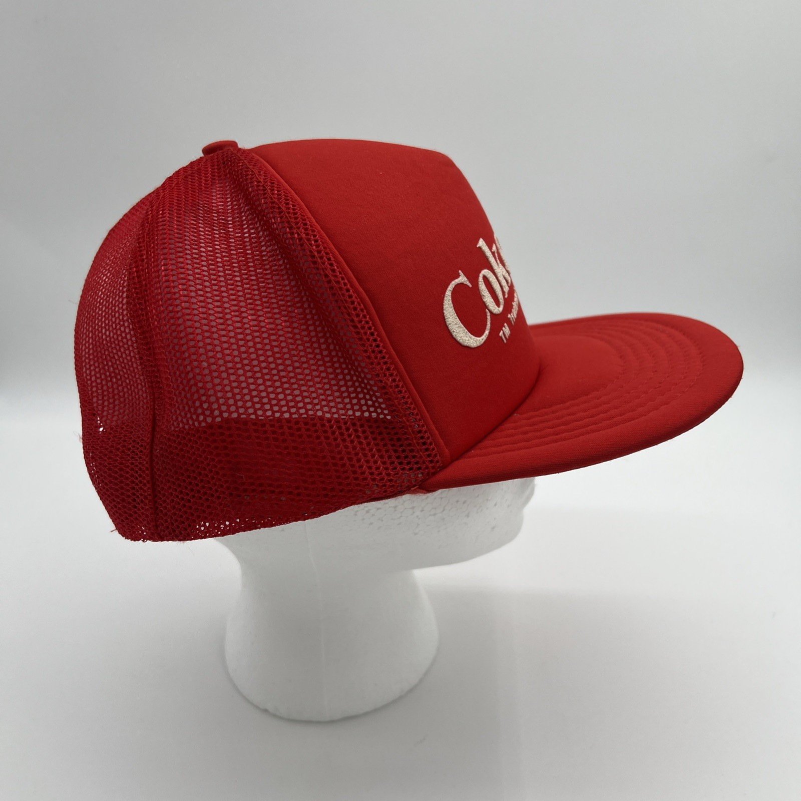 Vintage 80s Coke is it! Coca Cola Snapback Mesh Trucker Hat Ball Cap Advertising