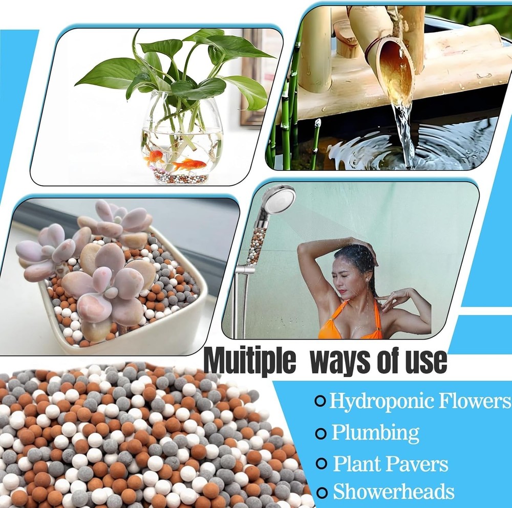 200g Shower Head Beads Refills - Mineral Replacement, Ionic Beads, Filter for Fi