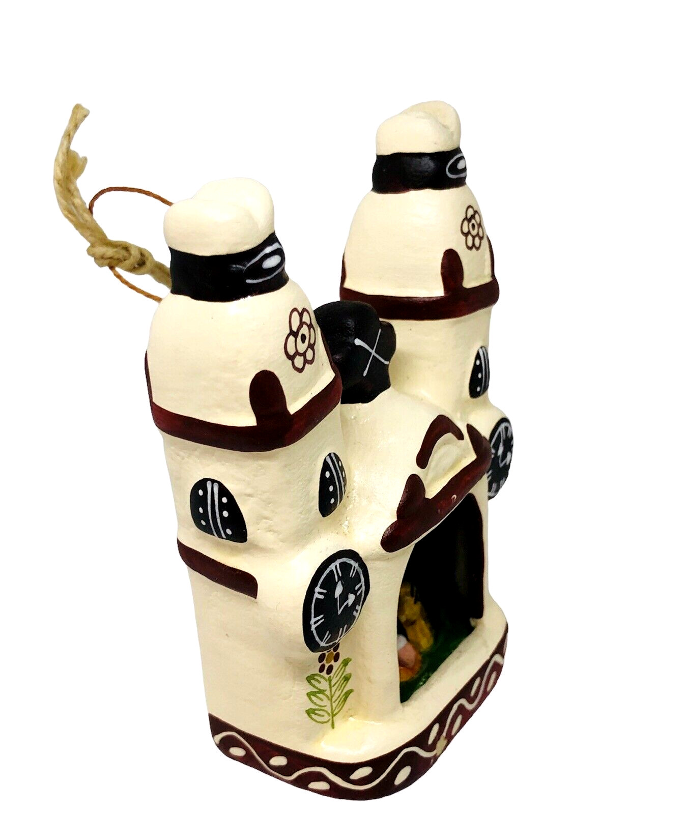 Novica Ayacucho Peru Mini Church Nativity – Hand Painted Ceramic Retablo 4”