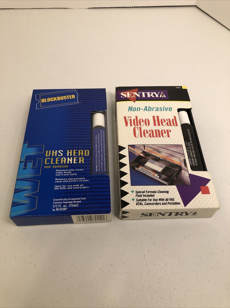 Blockbuster & Sentry VHS Head Cleaner – VCR Cleaning Accessory – No Solution