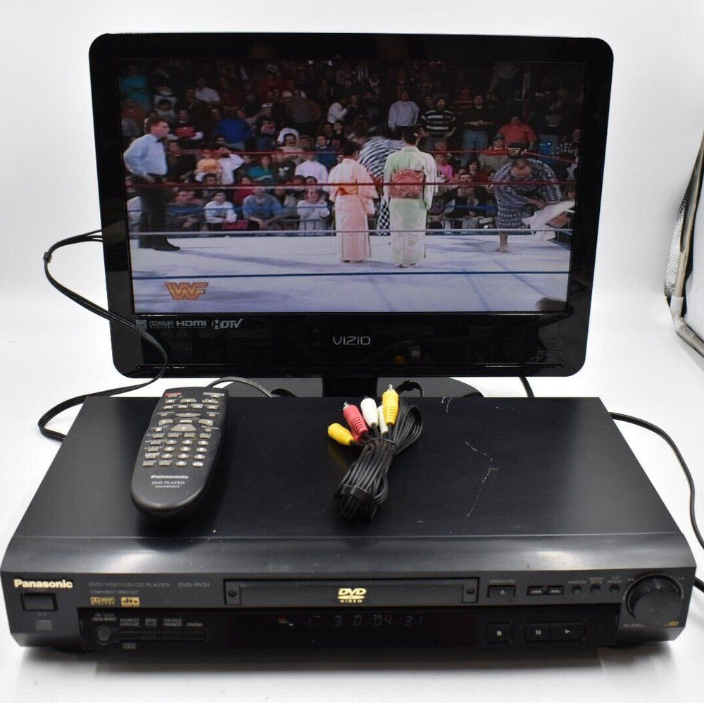 Panasonic DVD-RV31 DVD Video Player CD Player Tested Includes Remote & Cables