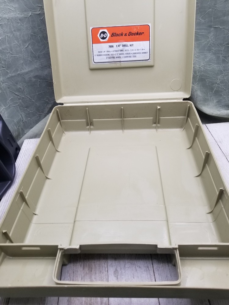 Vintage Black & Decker Plastic Empty Case for 7006 1/4" Drill Kit