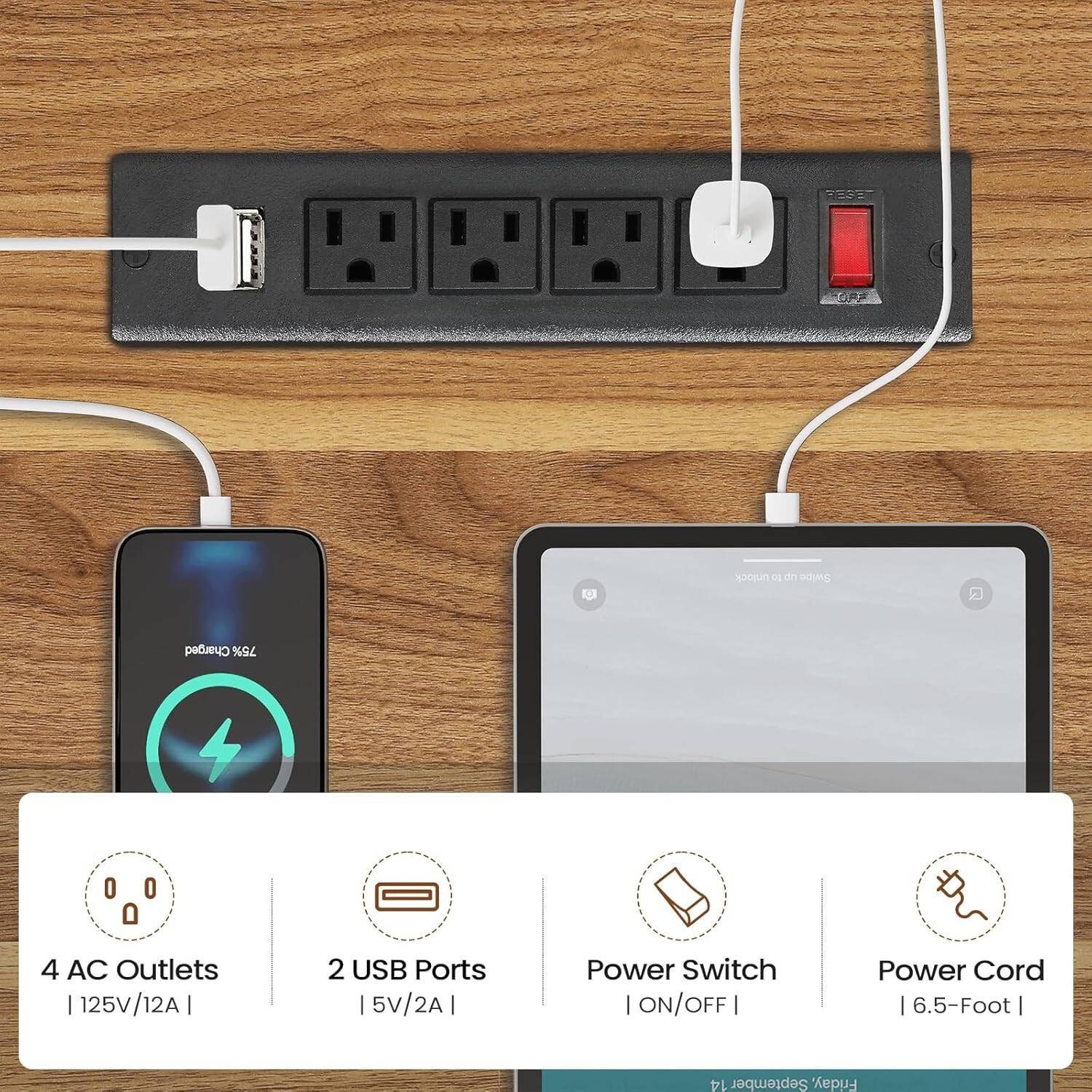 70.9" Executive Desk with File Cabinet, Large Computer Desk for Home Office