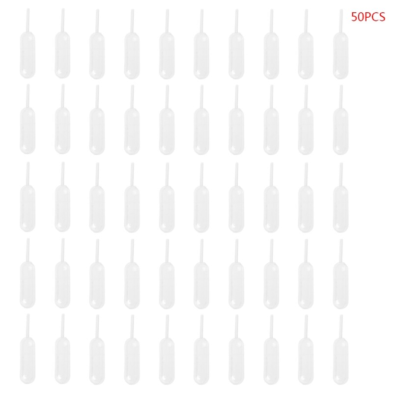 50pcs Plastic Squeeze Transfer Pipettes Dropper For Strawberries 4ml