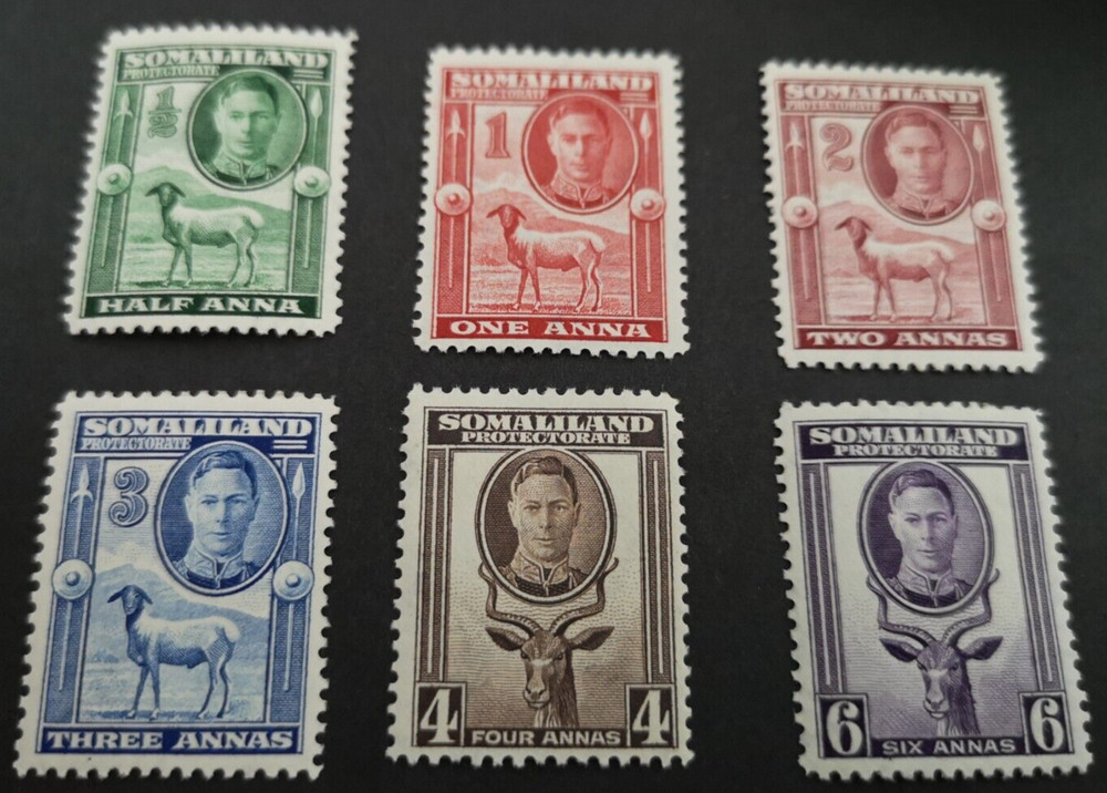 Somaliland Protectorate 1938  : MH OG - 1/2a to 6a violet: Nice examples