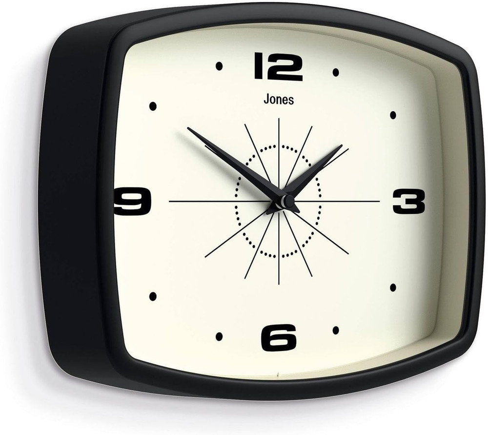 ® Movie Wall Clock | Rectangular Retro Clock | 10 Inch | Black | Cool Mid-Centur