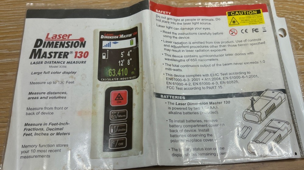 Calculated Industries No. 3356 Laser Dimension Master 130