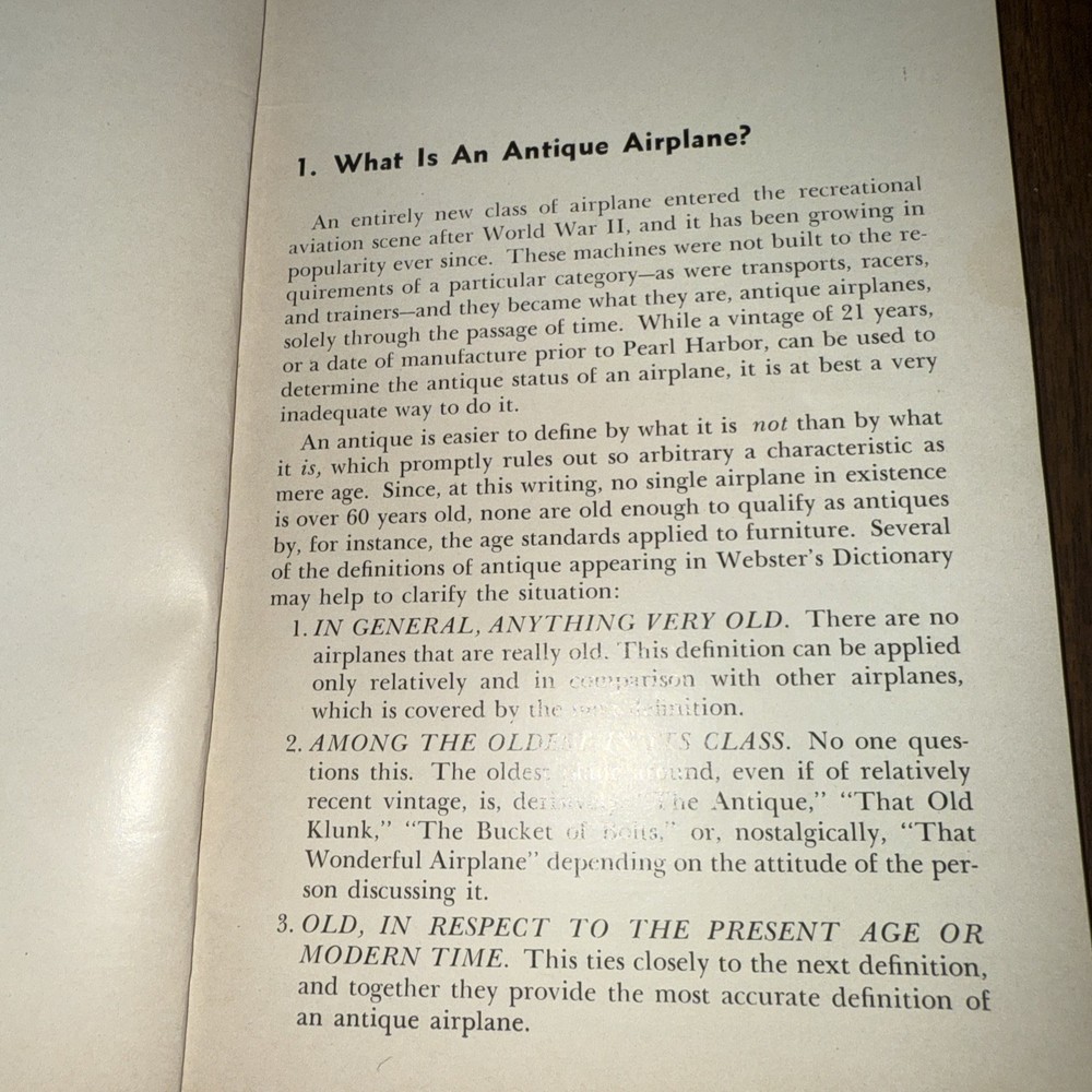 Antique Plane Guide 1962 Vintage