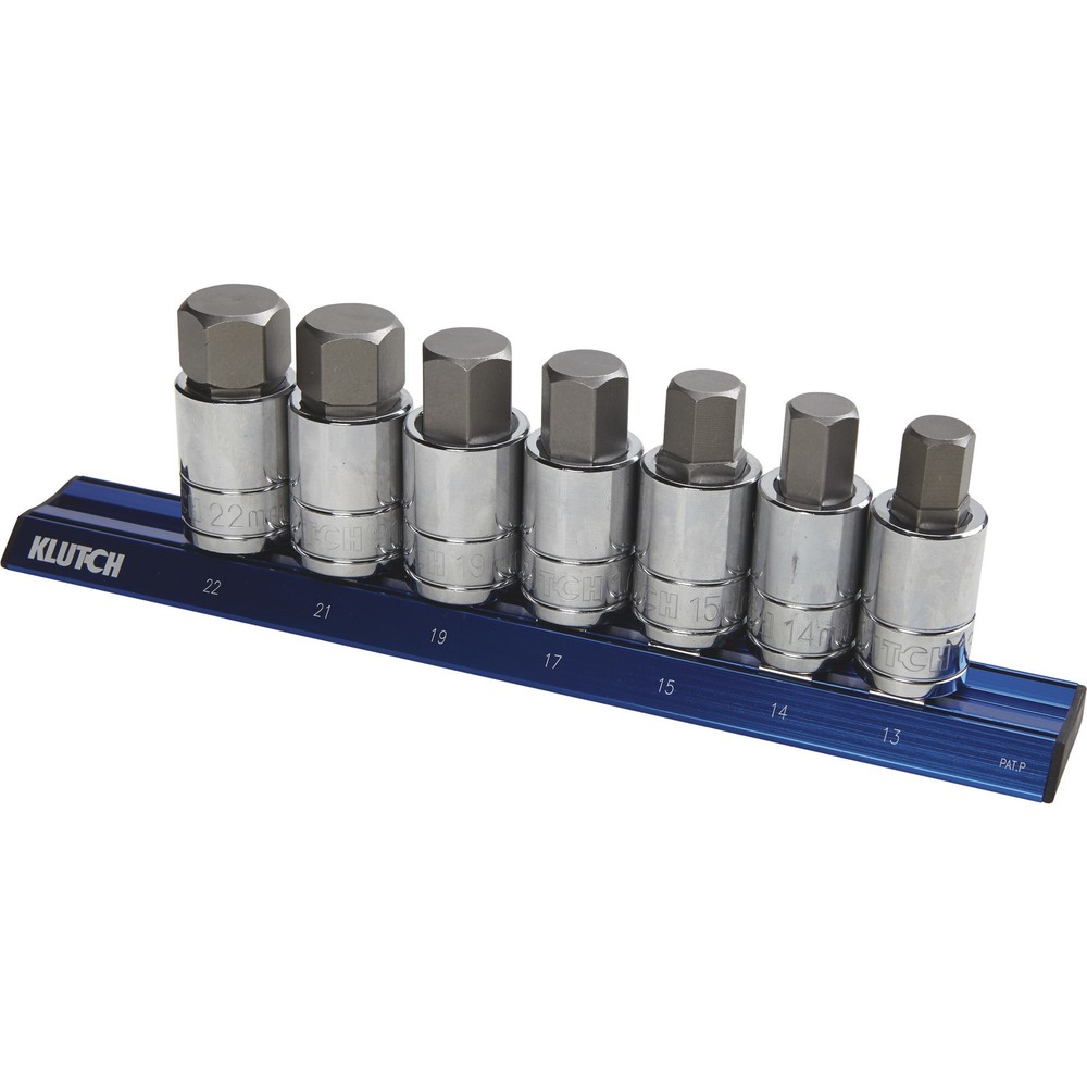 Klutch Hex Bit Socket Set, 7-Pc., Metric