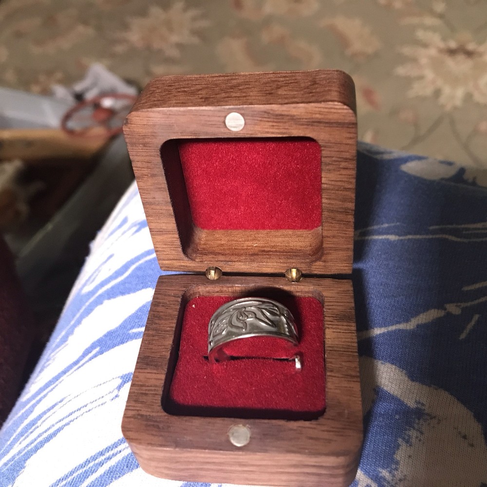 Crochet Ring in Wooden Display Box