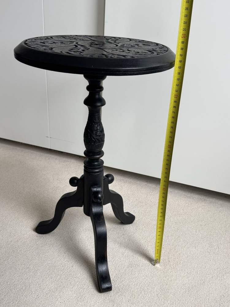 Vintage Side Wine Table Carved