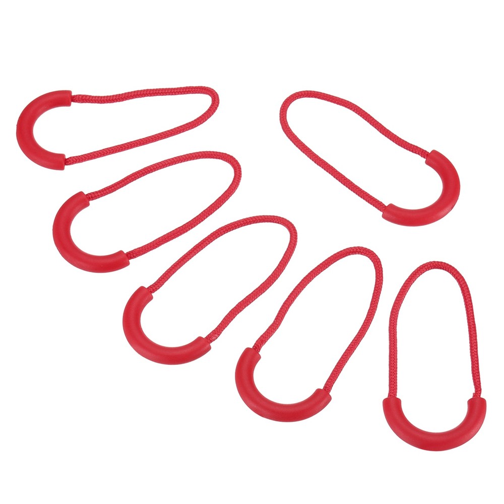 Zipper Pulls Replacement, 15 Pack Extension Cord Handle for Bags, Red
