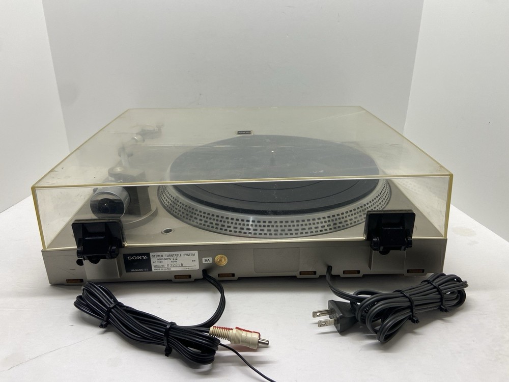 Sony PS-212 Direct Drive Turntable Bench Tested Working Missing Right Foot