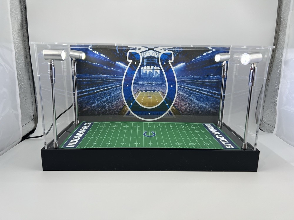 Indianapolis Colts Custom 2 Mini Helmet Display Case W/ LED Lights