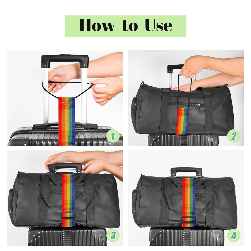 Multi Use Strong Adjustable Luggage Connector Straps for Suitcases,2 Pack Fle...