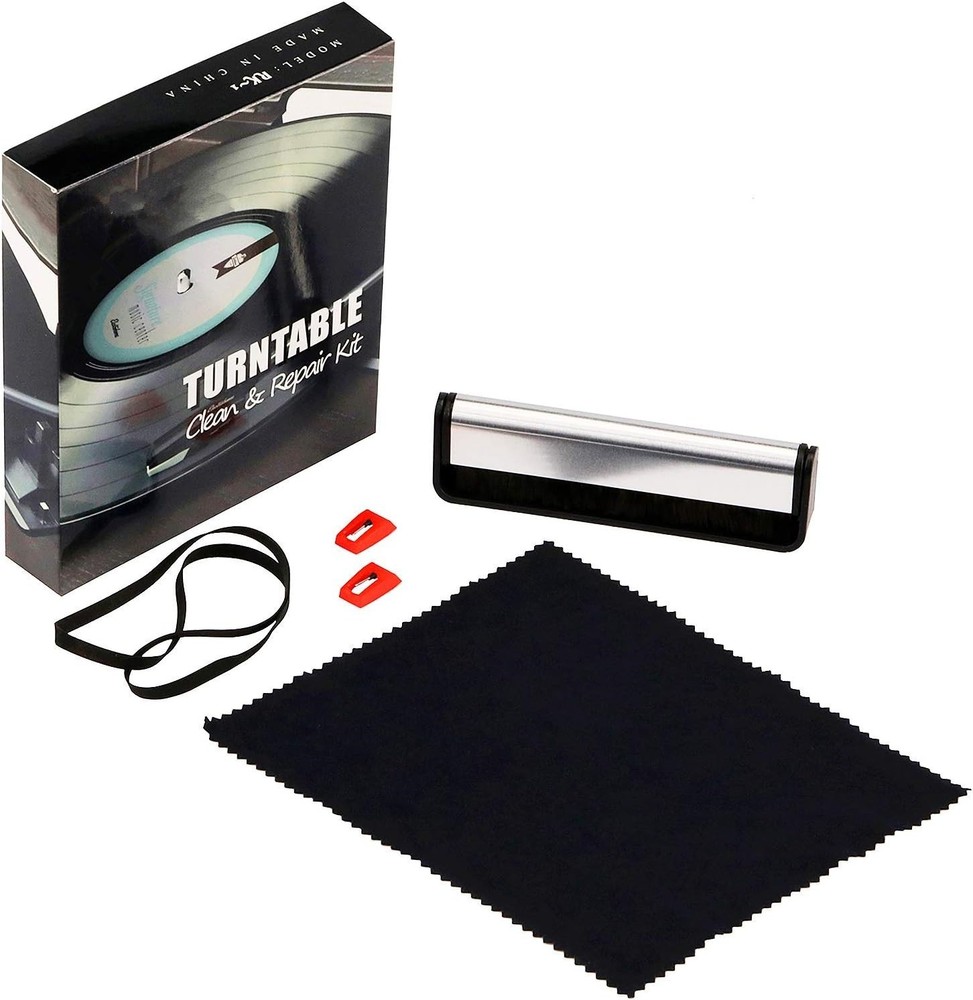 Record Cleaner Kit - 4 in 1 Vinyl Record Cleaning Kit Includes 2 Ruby Needle