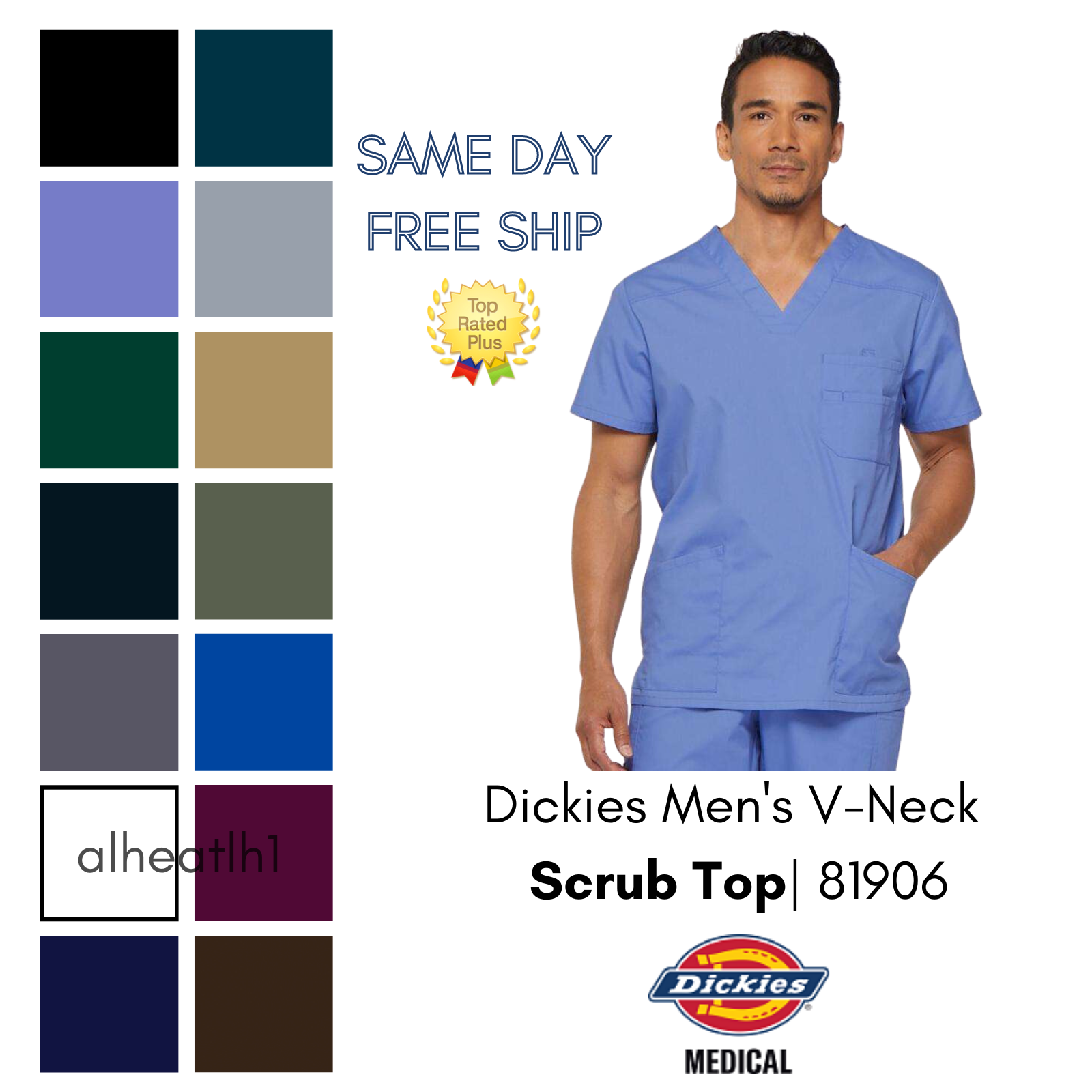 Dickies EDS Signature Men's V-Neck Scrub Top | 81906