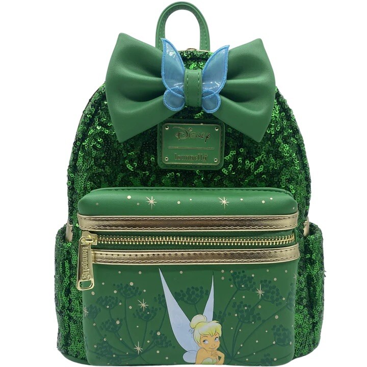 NWT Loungefly Tinker bell Green Sequin Mini Backpack