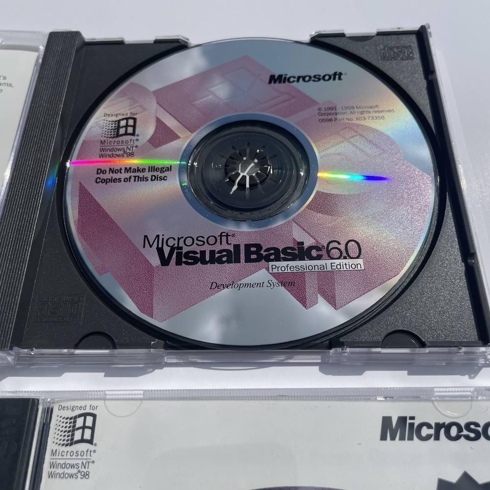 Microsoft Visual Basic 6.0 Professional Edition Pro 6 203-00490 Full Retail