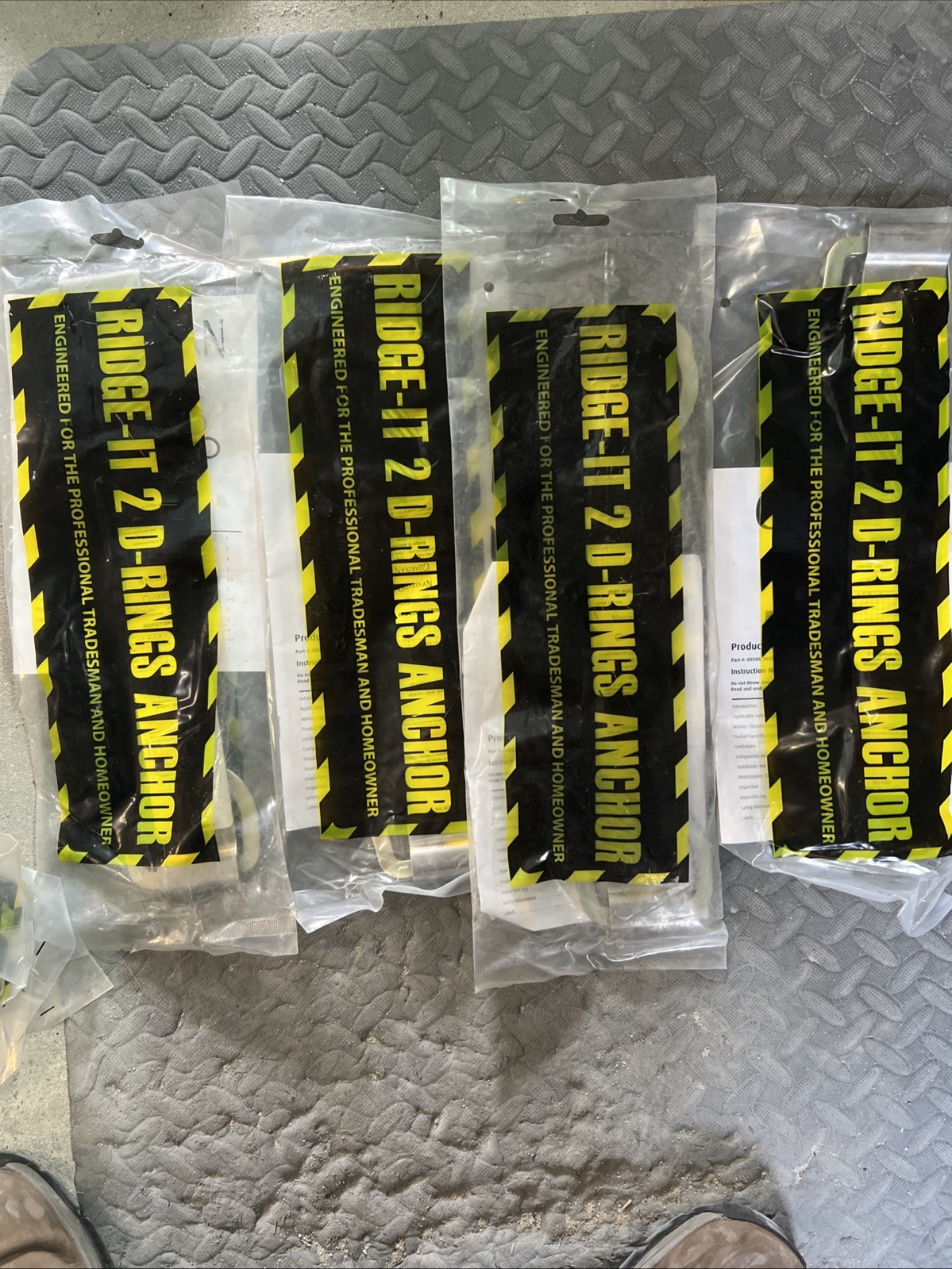 4 pack Guardian 00510 Ridge-It Roof Anchor, 18" Stainless/Zinc OSHA/ANSI