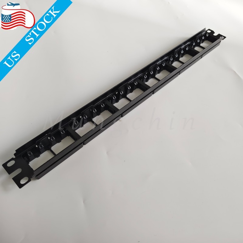 Set Mini Com Modular Patch Panel For Panduit CPP24WBLY Cat 6, 5E w/ Faceplates
