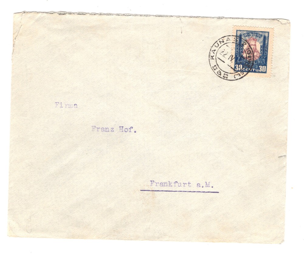 Lithuania   large cover  to  Germany
